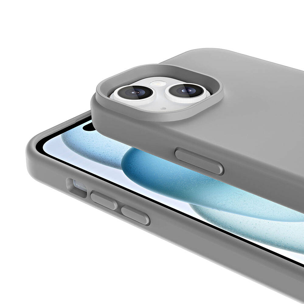 Apple iPhone 15 Plus Kılıf Magsafe Şarj Özellikli Sıvı Teknolojili Silinebilir Sert Zore Kivi Kapak Pembe