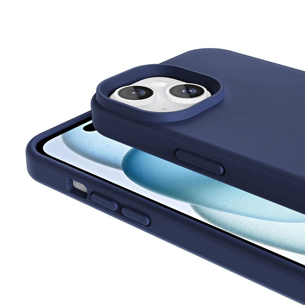 Apple iPhone 15 Plus Kılıf Magsafe Şarj Özellikli Sıvı Teknolojili Silinebilir Sert Zore Kivi Kapak Pembe