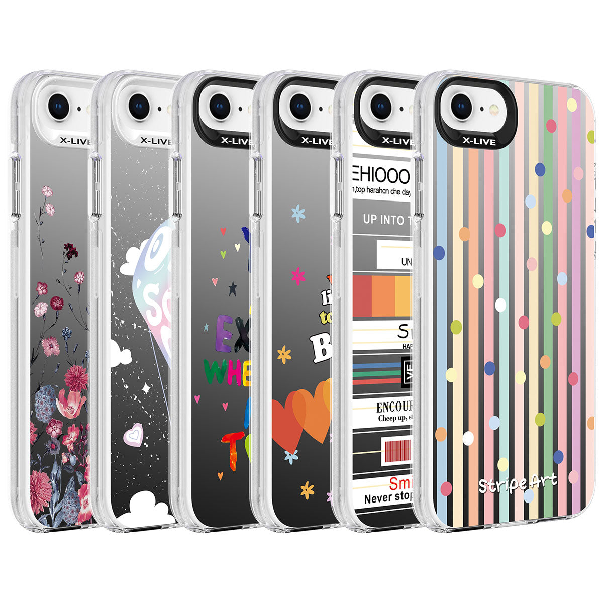 Apple iPhone SE 2020 Kılıf Desenli Zore Silver Sert Kapak Balon