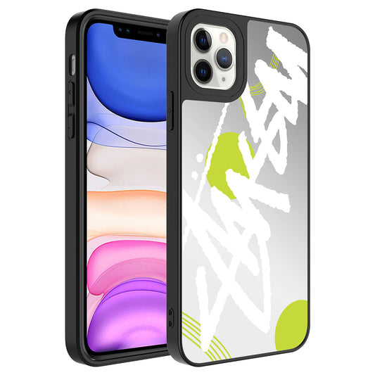 Apple iPhone 11 Pro Kılıf Aynalı Desenli Kamera Korumalı Parlak Zore Mirror Kapak Yazı