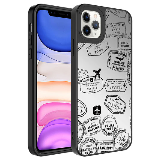 Apple iPhone 11 Pro Kılıf Aynalı Desenli Kamera Korumalı Parlak Zore Mirror Kapak Seyahat