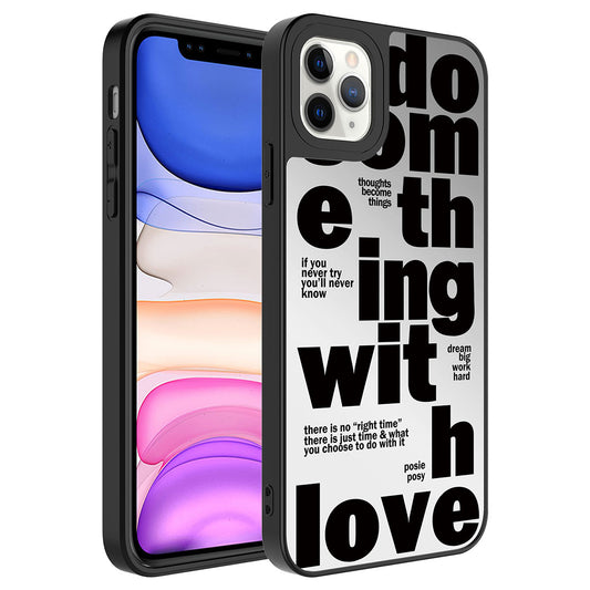 Apple iPhone 11 Pro Kılıf Aynalı Desenli Kamera Korumalı Parlak Zore Mirror Kapak Love