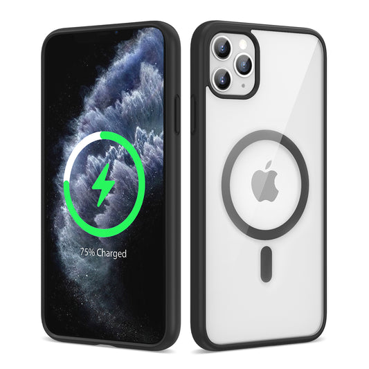 Apple iPhone 11 Pro Max Kılıf Magsafe Wireless Şarj Özellikli Silikon Zore Ege Kapak Siyah