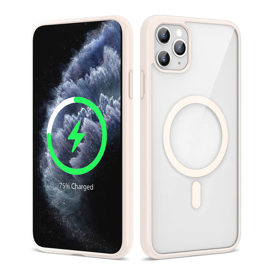 Apple iPhone 11 Pro Max Kılıf Magsafe Wireless Şarj Özellikli Silikon Zore Ege Kapak Pembe
