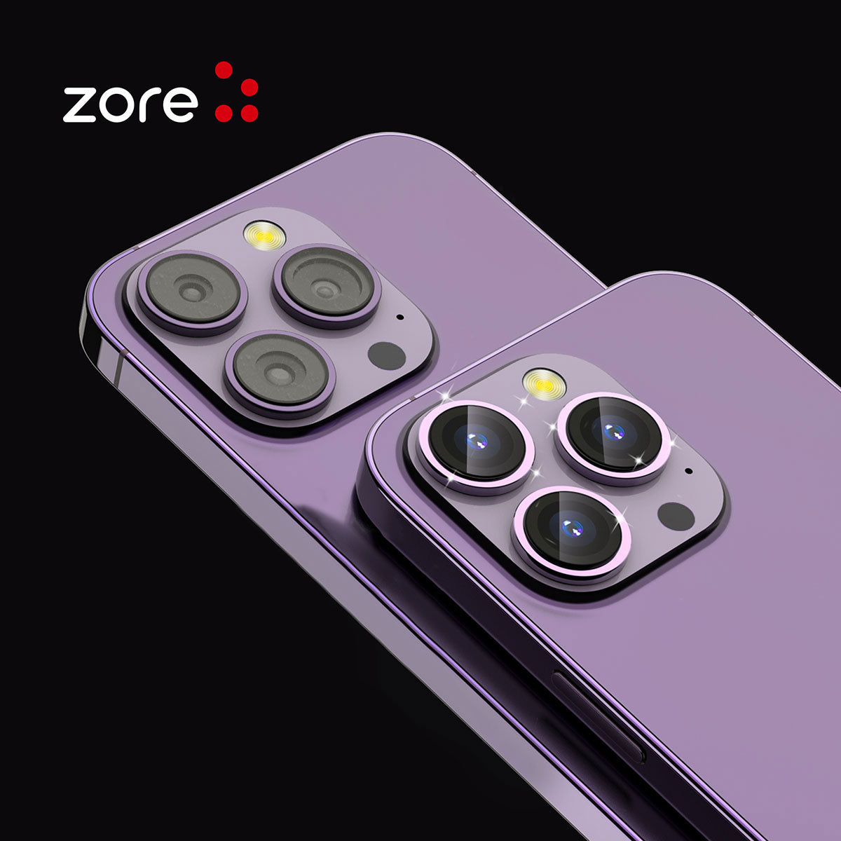 Apple iPhone 12 Pro Max Zore CL-12 Premium Safir Parmak İzi Bırakmayan Anti-Reflective Kamera Lens Koruyucu Gold