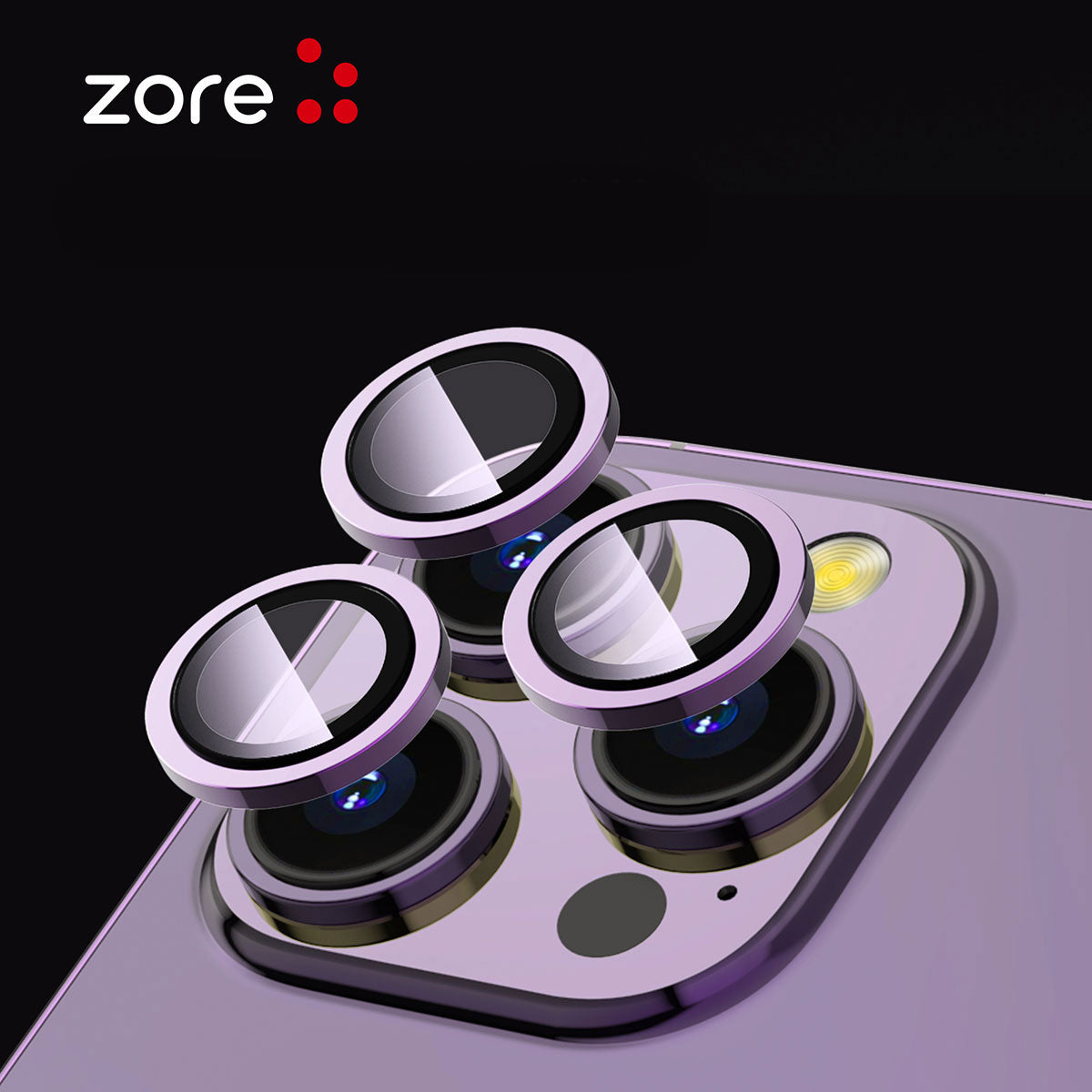 Apple iPhone 12 Pro Max Zore CL-12 Premium Safir Parmak İzi Bırakmayan Anti-Reflective Kamera Lens Koruyucu Gold