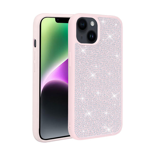 Apple iPhone 14 Plus Kılıf Parlak Taşlı Tasarım Zore Ston Kapak Pembe
