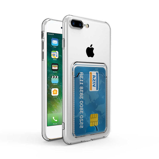 Apple iPhone SE 2020 Kılıf Kartlıklı Şeffaf Zore Setra Clear Silikon Kapak Renksiz