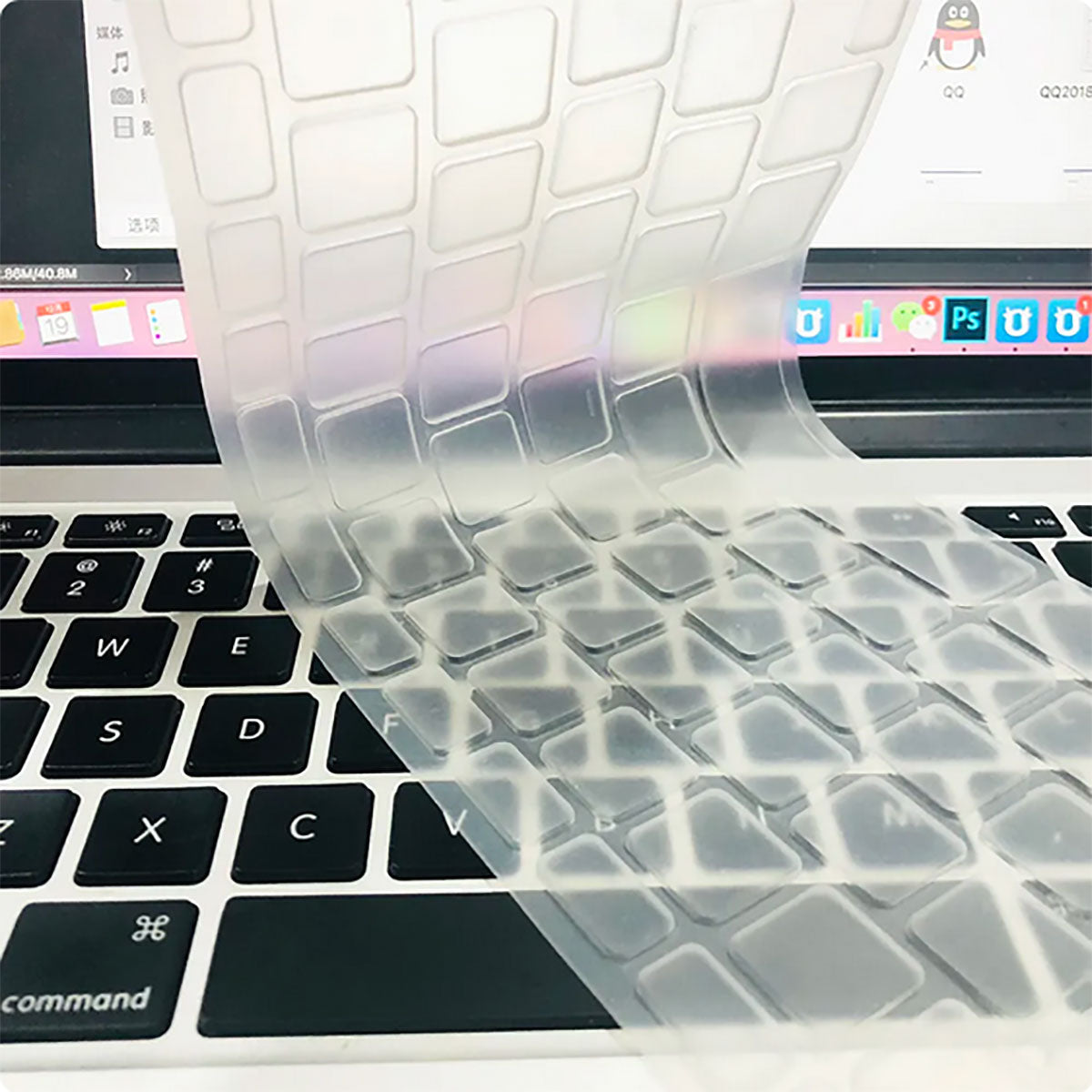 Apple Macbook 16' Touch Bar A2141 Zore Klavye Koruyucu Transparan Buzlu Silikon Ped Renksiz