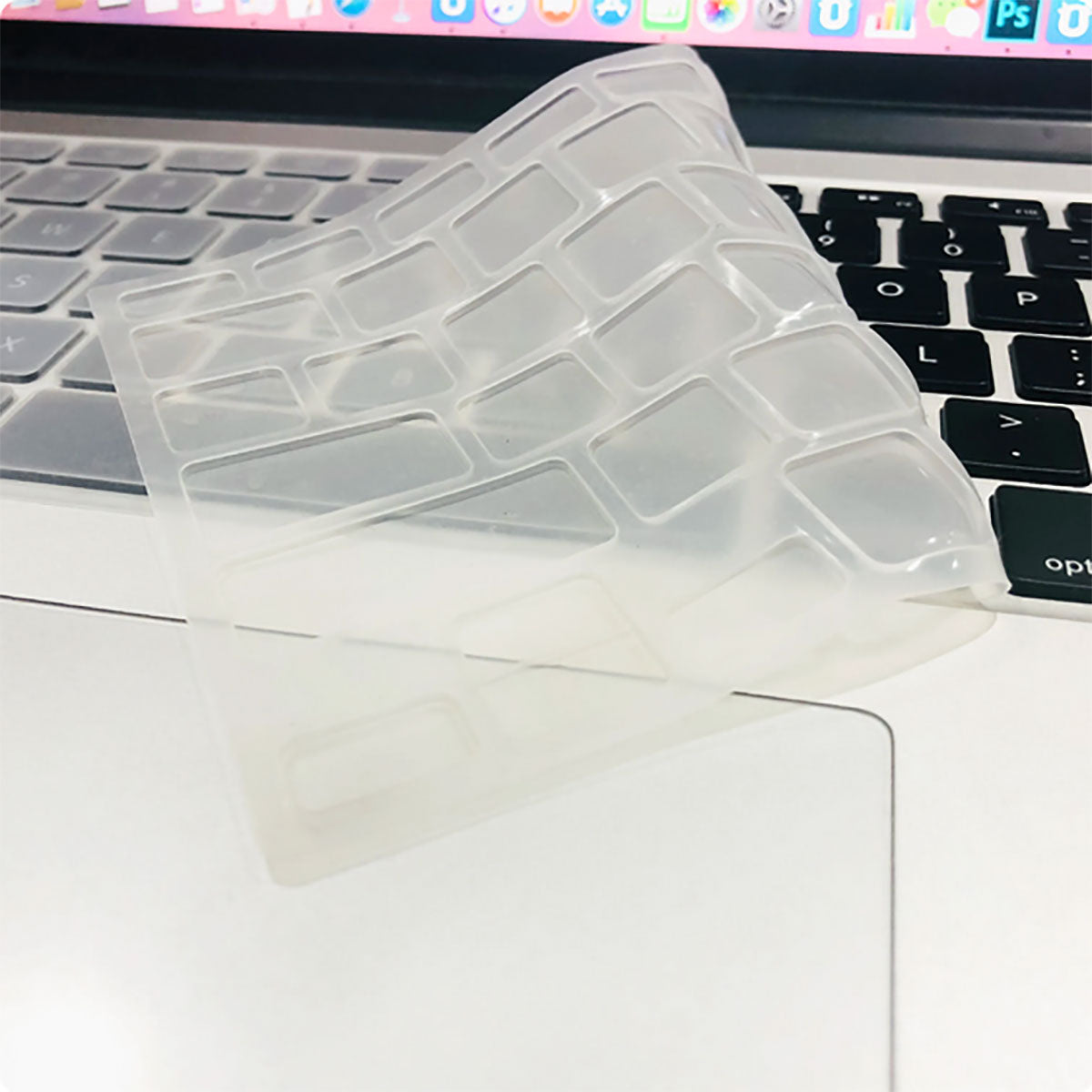 Apple Macbook 16' Touch Bar A2141 Zore Klavye Koruyucu Transparan Buzlu Silikon Ped Renksiz