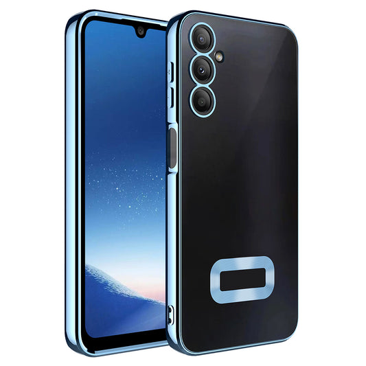 Galaxy A16 Kılıf Kamera Korumalı Logo Gösteren Zore Omega Kapak Sierra Mavi