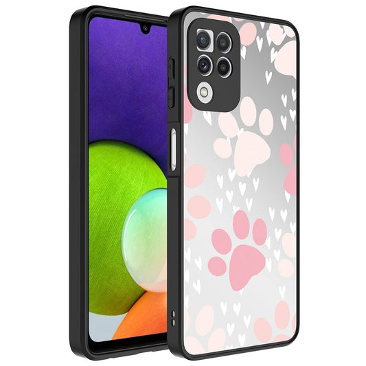 Galaxy A22 4G Kılıf Aynalı Desenli Kamera Korumalı Parlak Zore Mirror Kapak Pati