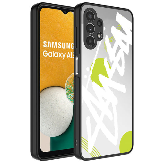Galaxy A32 4G Kılıf Aynalı Desenli Kamera Korumalı Parlak Zore Mirror Kapak Yazı