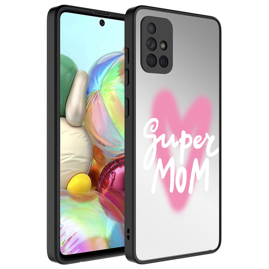 Galaxy A51 Kılıf Aynalı Desenli Kamera Korumalı Parlak Zore Mirror Kapak Süper Anne