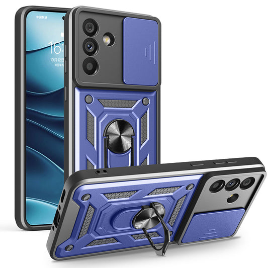 Galaxy A56 Kılıf Magnetik Standlı Kamera Korumalı Zore Sürgülü Vega Kapak Mavi