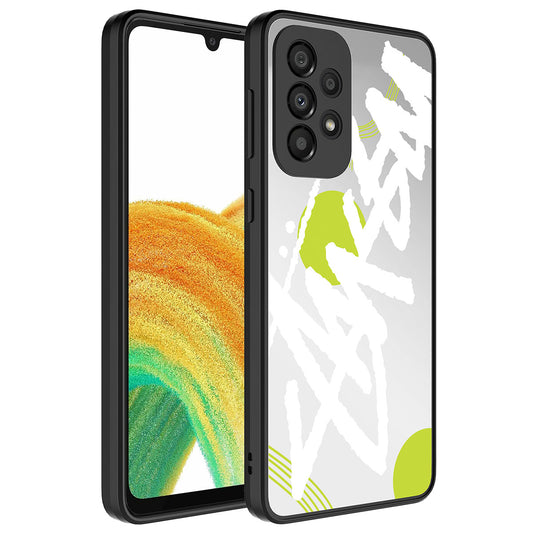 Galaxy A73 Kılıf Aynalı Desenli Kamera Korumalı Parlak Zore Mirror Kapak Yazı