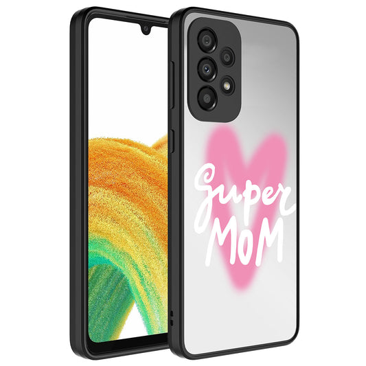 Galaxy A73 Kılıf Aynalı Desenli Kamera Korumalı Parlak Zore Mirror Kapak Süper Anne