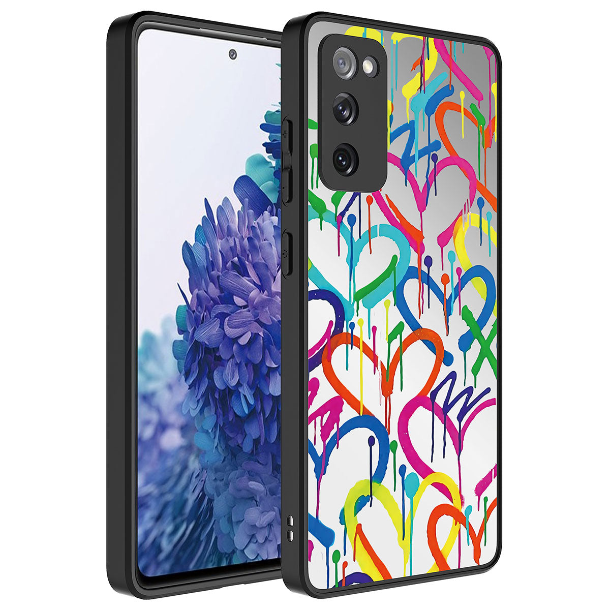 Galaxy S20 FE Kılıf Aynalı Desenli Kamera Korumalı Parlak Zore Mirror Kapak Kalp