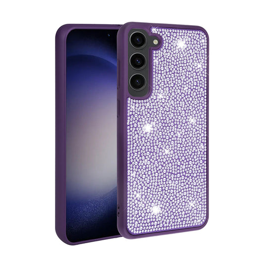 Galaxy S23 Kılıf Parlak Taşlı Tasarım Zore Ston Kapak Derin Mor