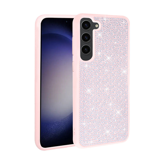 Galaxy S23 Kılıf Parlak Taşlı Tasarım Zore Ston Kapak Pembe