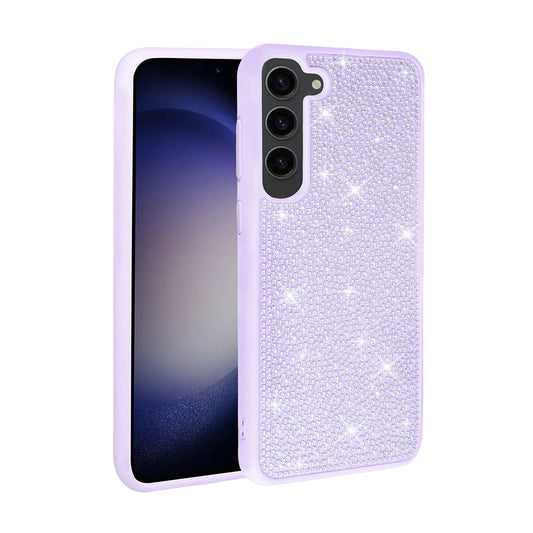 Galaxy S23 Kılıf Parlak Taşlı Tasarım Zore Ston Kapak Lila