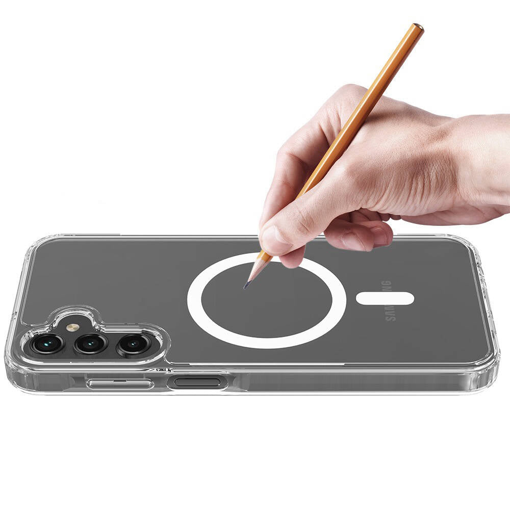 Galaxy S25 Kılıf Magsafe Şarj Özellikli Şeffaf Sert PC Zore Embos Kapak Şeffaf