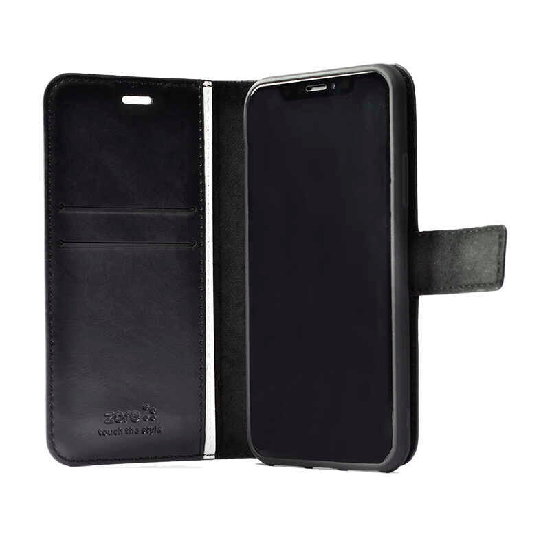 Vivo V40 5G Kılıf Zore Kar Deluxe Kapaklı Kılıf Siyah