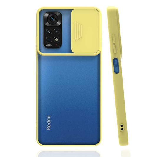 Xiaomi Redmi Note 11 Pro 5G Kılıf Zore Lensi Kapak Sarı