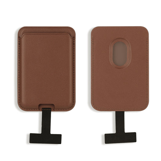 Zore CRD-09 Dahili Şarj Soket Aparatlı Magnetik PU Deri Kartlık Koyu Kahve