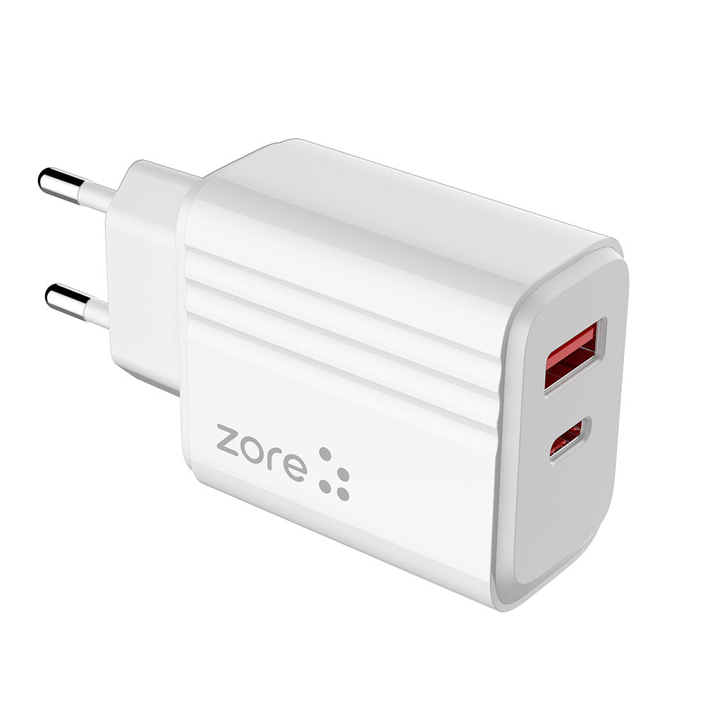 Zore Play Serisi PL08 Type-C to Lightning 2in1 PD Seyahat Şarj Aleti 20W Beyaz