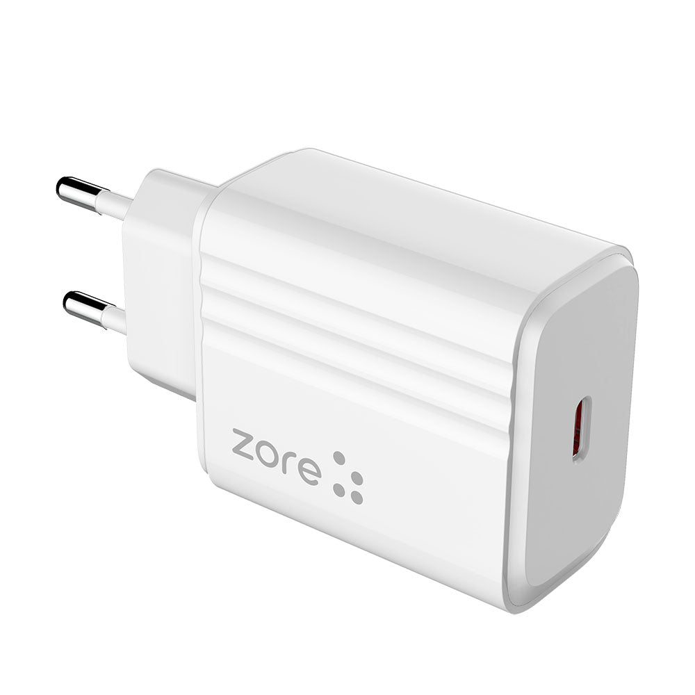 Zore Play Serisi PL2 Type-C to Lightning 2in1 PD Seyahat Şarj Aleti 20W Beyaz