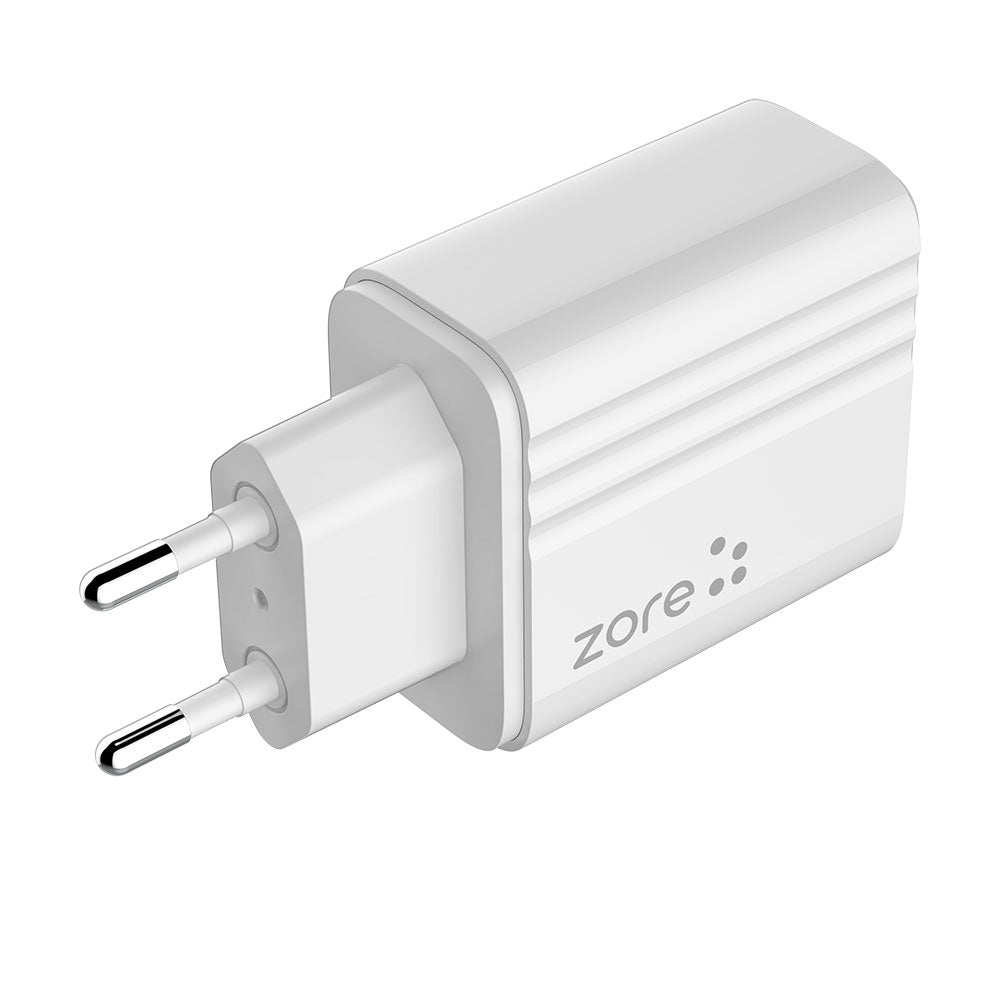Zore Play Serisi PL2 Type-C to Lightning 2in1 PD Seyahat Şarj Aleti 20W Beyaz