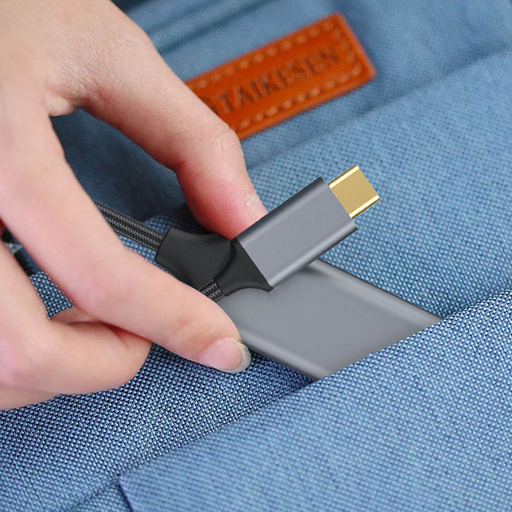 Zore QG05 8K 60 Hz Görüntü Kalitesi Type-C to HDMI Dönüştürücü 15cm Gri